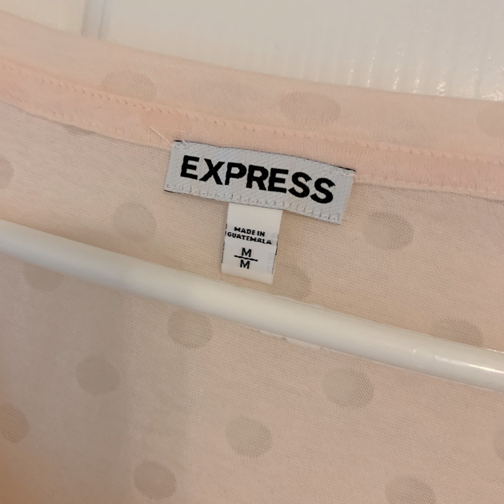Express Long Sleeve Polka Dot Burnout Tee Size M - Picture 4 of 4